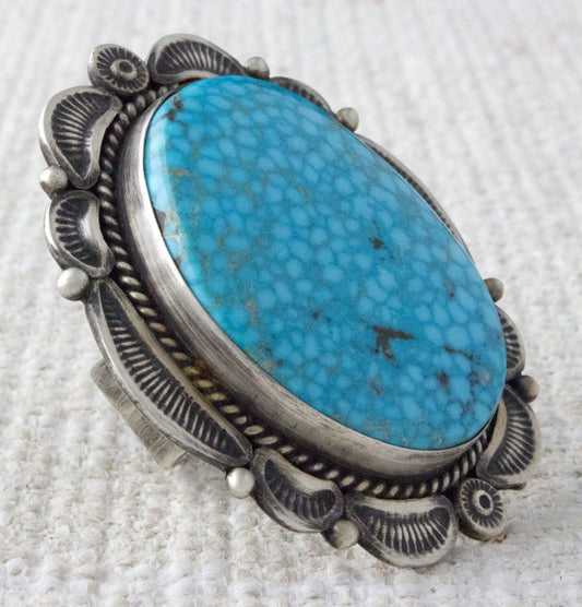 High Grade Natural Birdseye Kingman Turquoise Ring