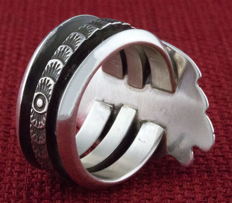 Badger Claw Ring With Kingman Turquoise Stone