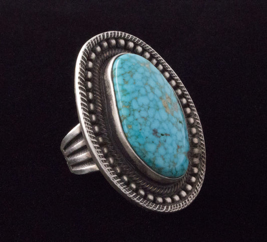 Natural Birdseye Kingman Turquoise Ring