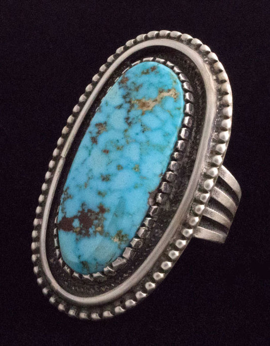 Natural Birdseye Kingman Turquoise Ring