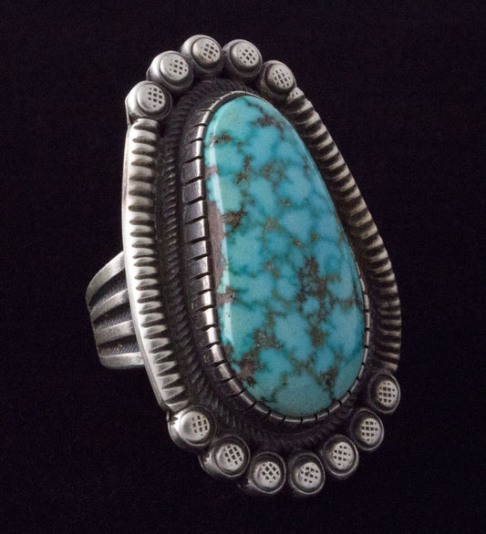 Natural Birdseye Kingman Turquoise Ring