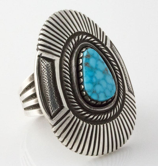 Natural Birdseye Kingman Turquoise Ring