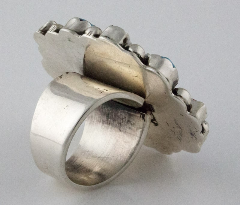 Bague en cluster turquoise et corail