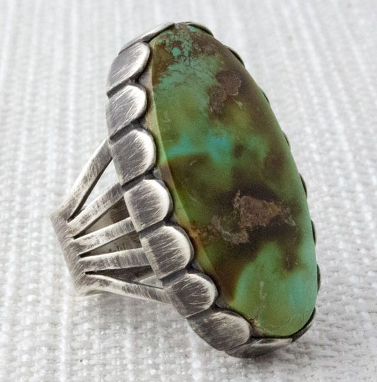High Grade Natural Pilot Mountain Turquoise Ring