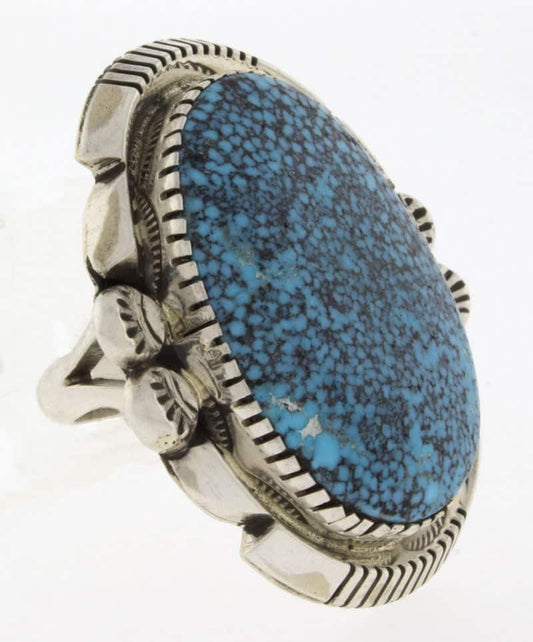 High Grade Natural Birdseye Kingman Turquoise Ring
