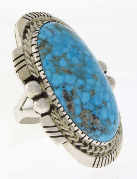 Natural Birdseye Kingman Turquoise Ring