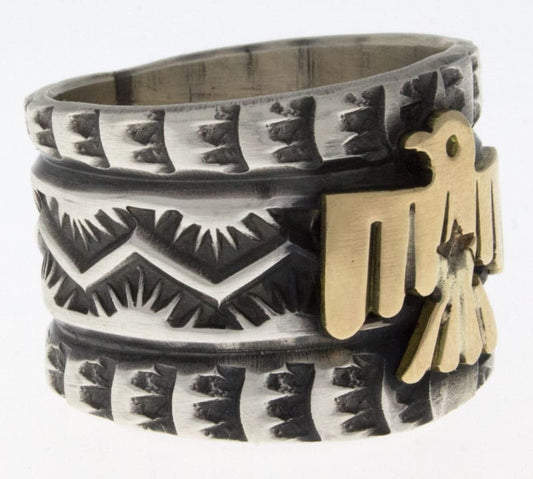 Sterling Silver & 14K Gold Thunderbird Ring