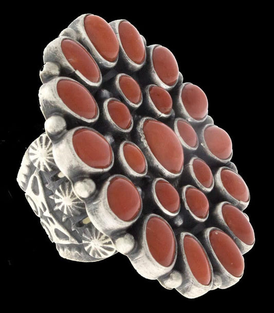 Natural Mediterranean Coral Cluster Ring