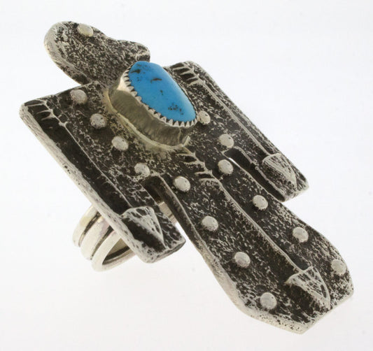 Anello Thunderbird in Tufa con Turchese Naturale Kingman
