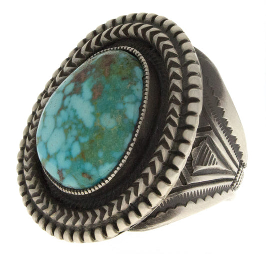 High Grade Natural Birdseye Kingman Turquoise Ring