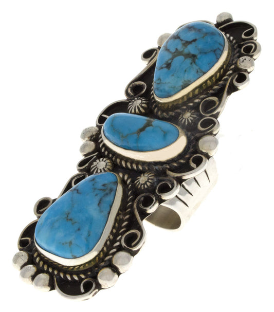 Kingman Turquoise 3-Stone Statement Ring