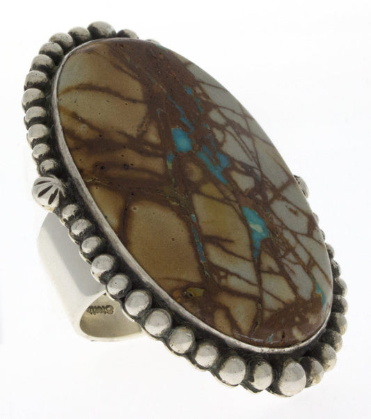 Natural Boulder Turquoise Statement Ring