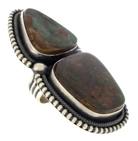 Double-Stacked Natural Royston Turquoise Statement Ring