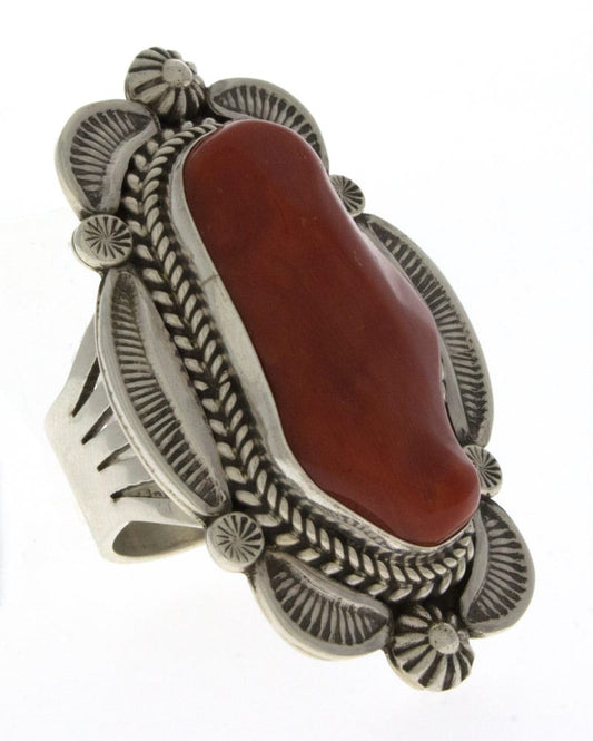 High Grade Natural Mediterranean Coral Ring
