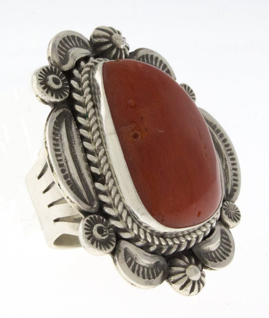 High Grade Natural Mediterranean Coral Ring