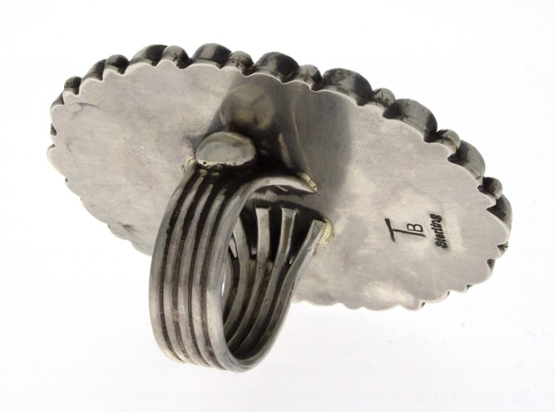 Anello Dichiarazione in Turchese Kingman con Contorno in Turchese Sleeping Beauty