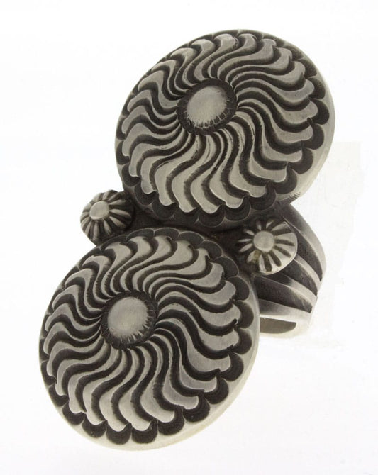 Sterling Silver Double Concho Style Ring
