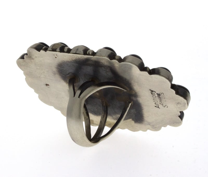 #8 Turquoise Statement Ring With Black Onyx Surround