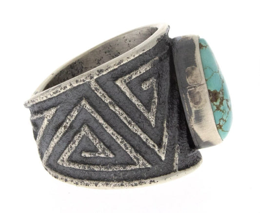 Tufa Cast Natural #8 Turquoise Ring
