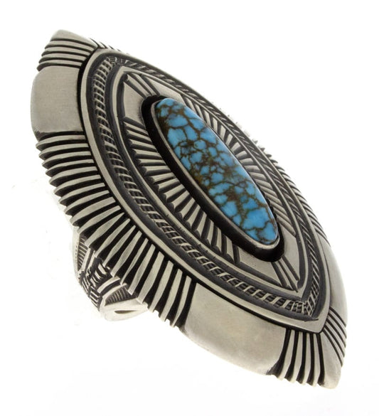Natural Birdseye Kingman Turquoise Shadowbox Statement Ring