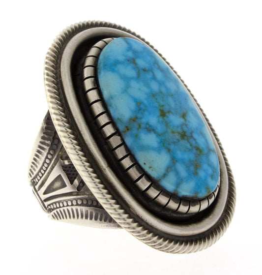 Natural Birdseye Kingman Turquoise Shadowbox Ring