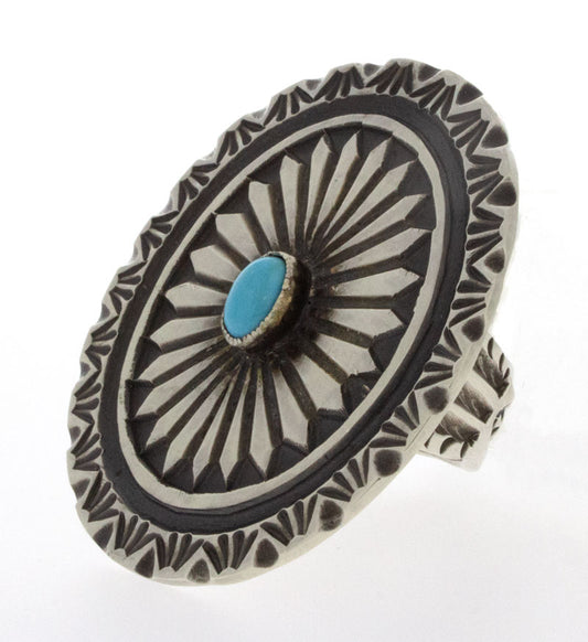Sleeping Beauty Turquoise Concho Style Ring