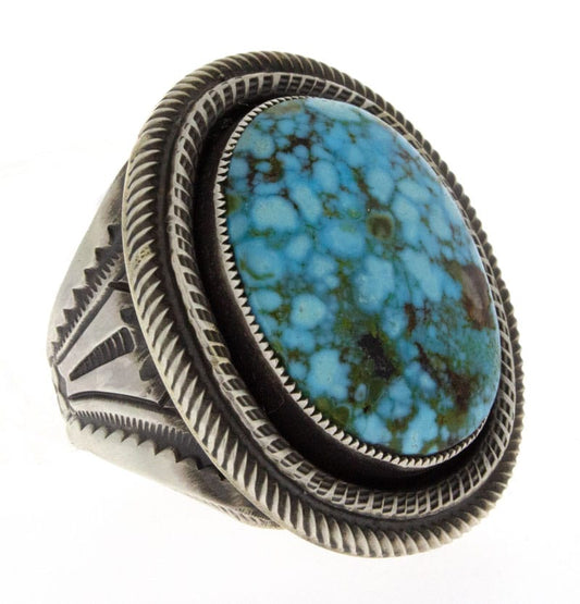 Natural Birdseye Kingman Turquoise Shadowbox Ring