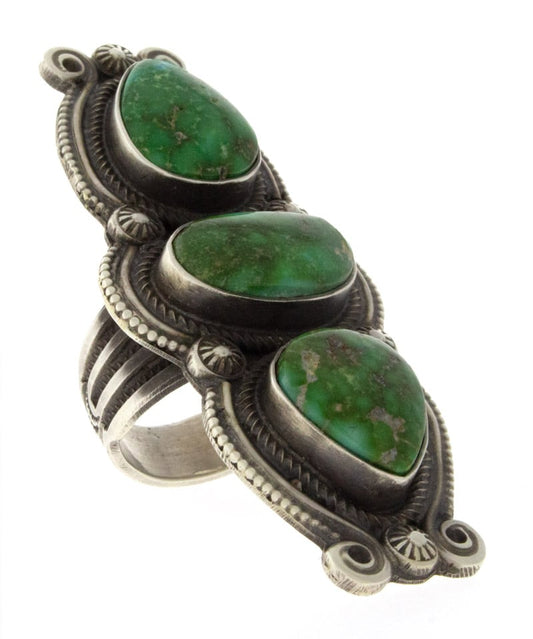 Triple-Stacked Sonoran Gold Turquoise Statement Ring