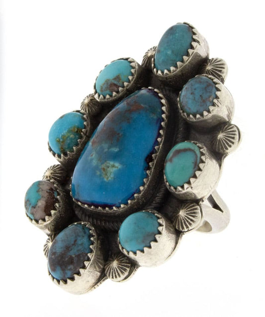 Natural Bisbee Turquoise Cluster Ring