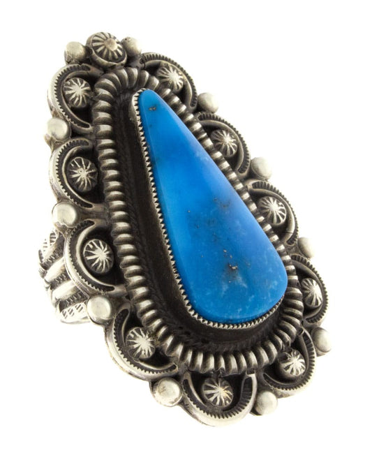 Natural Blue Moon Turquoise Statement Ring