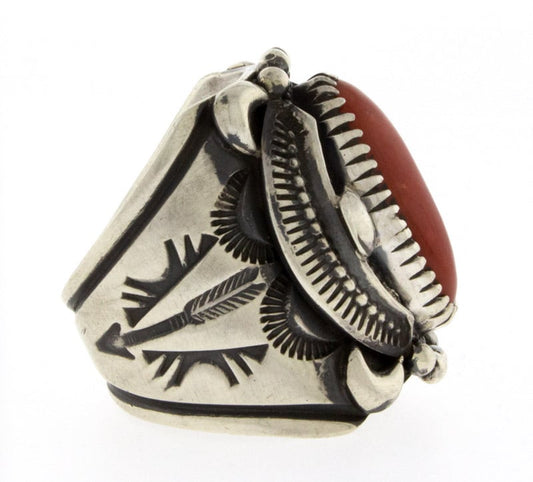 High Grade Natural Mediterranean Coral Ring