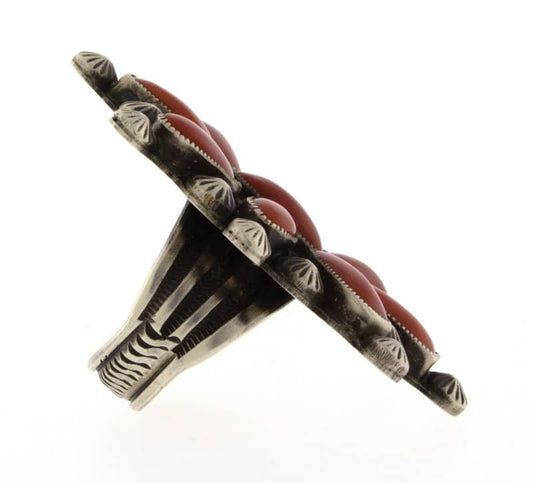 High Grade Natural Mediterranean Coral Cluster Ring