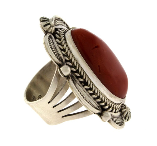 High Grade Natural Mediterranean Coral Ring