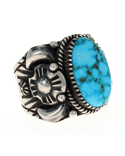 Natural Kingman Water Web Turquoise Ring