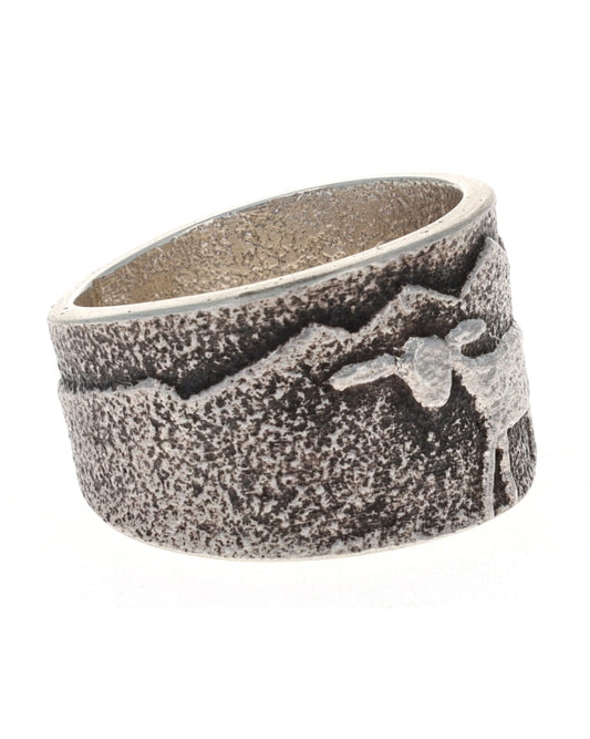 Tufa Cast Lamb Scene Ring