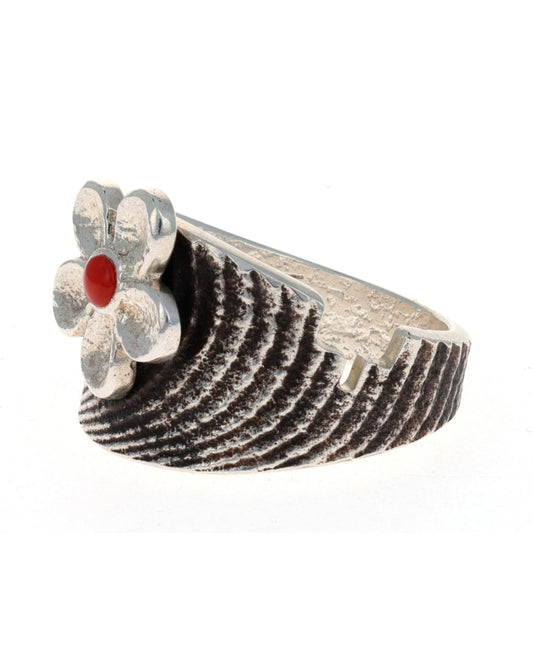 Natural Mediterranean Coral Flower Ring