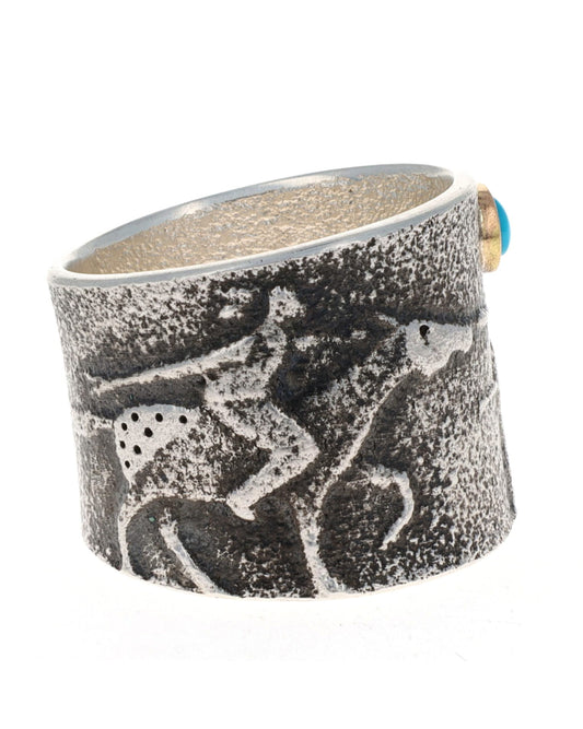 Tufa Cast "Buffalo Hunt" Ring