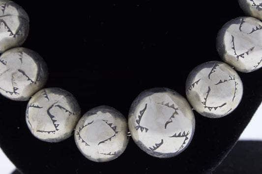 Collier en perles en argent sterling graduées fait main