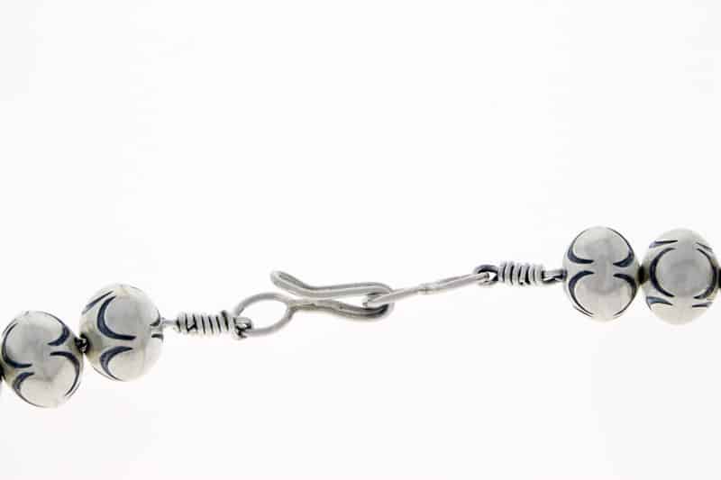 Collier en perles en argent sterling graduées fait main