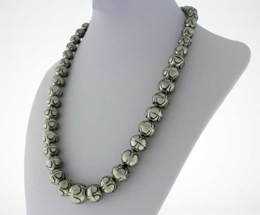 Collier en perles en argent sterling graduées fait main