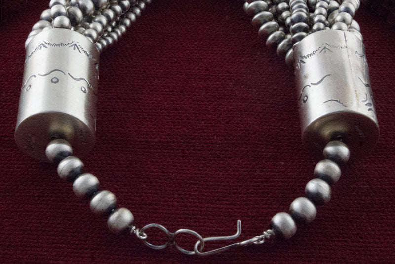 Collier en perles en argent sterling à 10 brins fait main