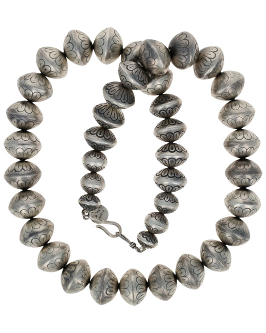 Handmade Graduated Sterling Silver Bead Necklace