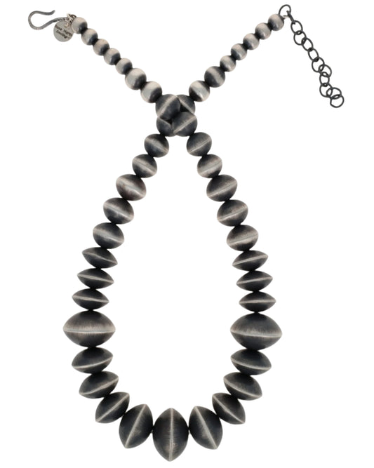 Handmade Graduated Sterling Silver Bead Necklace