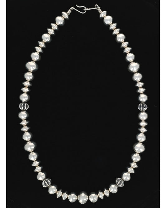 Handmade Sterling Silver Bead Necklace