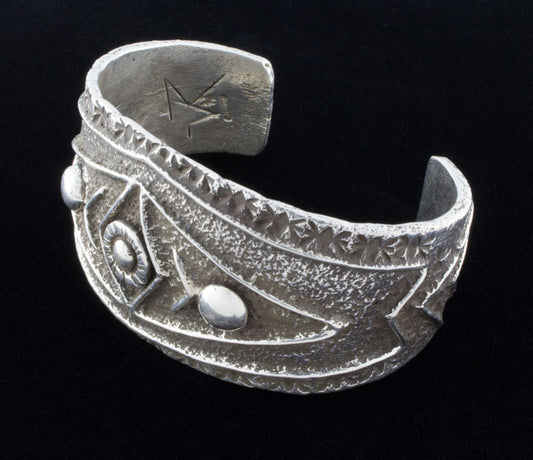 Tufa Cast Sterling Silver Primitive Style Bracelet