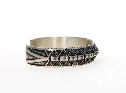 Solid Sterling Silver Triangulated Bracelet