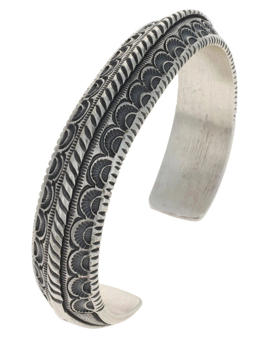 Solid Sterling Silver Triangulated Bracelet