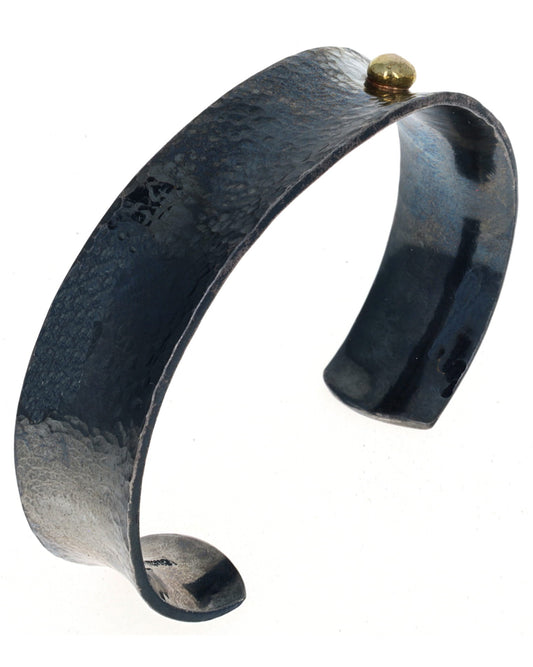 Sterling Silver Bracelet With 18K Gold Button