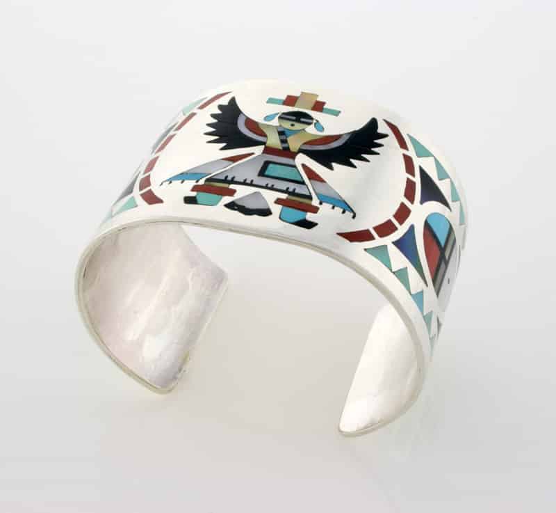 Multi-Stone Inlay Knife Wing Dancer Bracelet