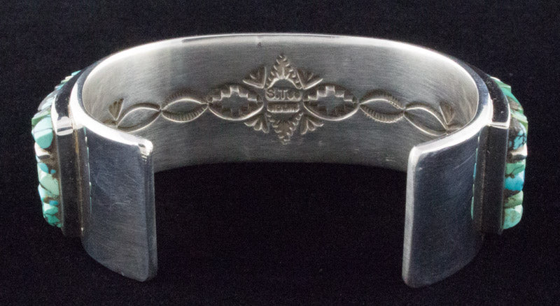 Natural Turquoise Raised Cobblestone Inlay Bracelet